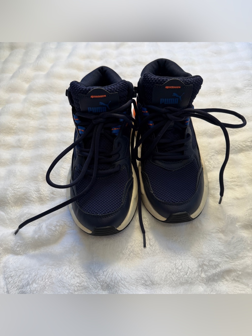 Puma X-Ray Speed Mid WTR Navy/ Orange High Top Sneakers Youth Size US 5.5